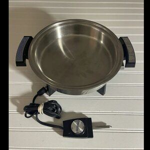 Lifetime Webalco Stainless Steel Electric Skillet 17909 NO LID - TESTED